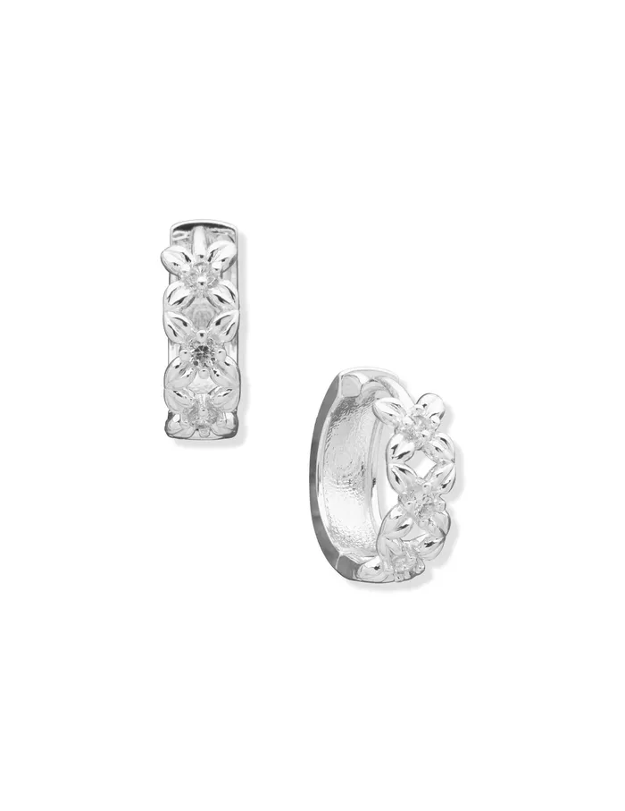 Anne Klein Floral Hoop Pierced Earrings Silver Tone Women Watches 038 Jewelry Anne Klein Floral Hoop Pierced Earrings Silver Tone Women Watches 038 Jewelry