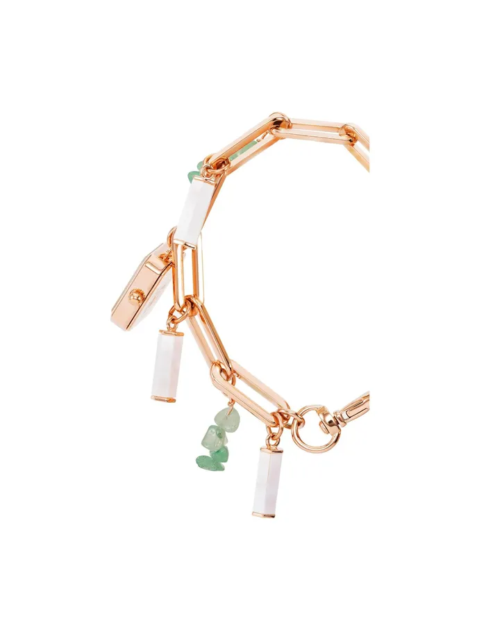 Anne Klein Gemstone Charm Bracelet Watch Aventurine Women Watches 038 Jewelry