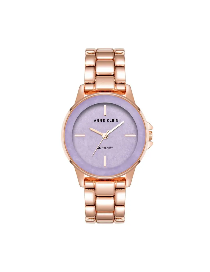 Anne Klein Gemstone Dial Bracelet Watch Amethyst Women Watches 038 Jewelry