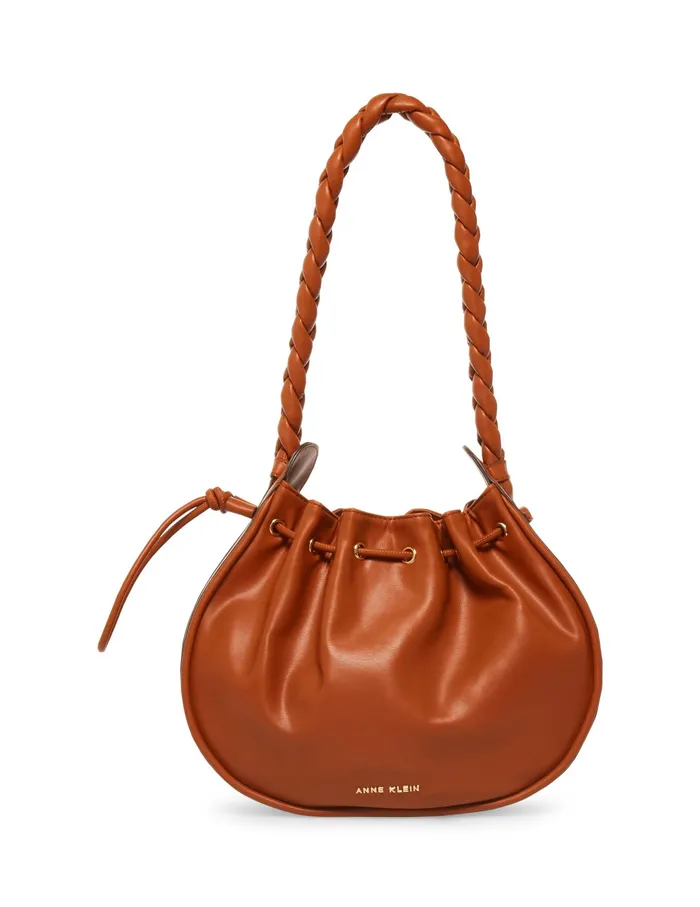 Anne Klein Hobo Bag With Braided Strap Saddle Women Handbags