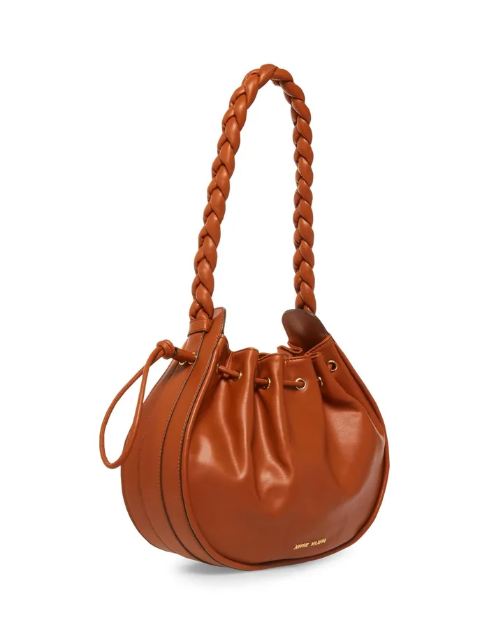 Anne Klein Hobo Bag With Braided Strap Saddle Women Handbags