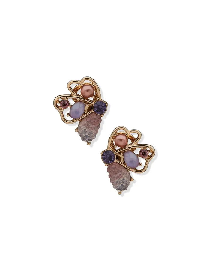 Anne Klein Purple MultiStone Flower Clip Earrings Gold Tone Women Watches 038 Jewelry Anne Klein Purple MultiStone Flower Clip Earrings Gold Tone Women Watches 038 Jewelry