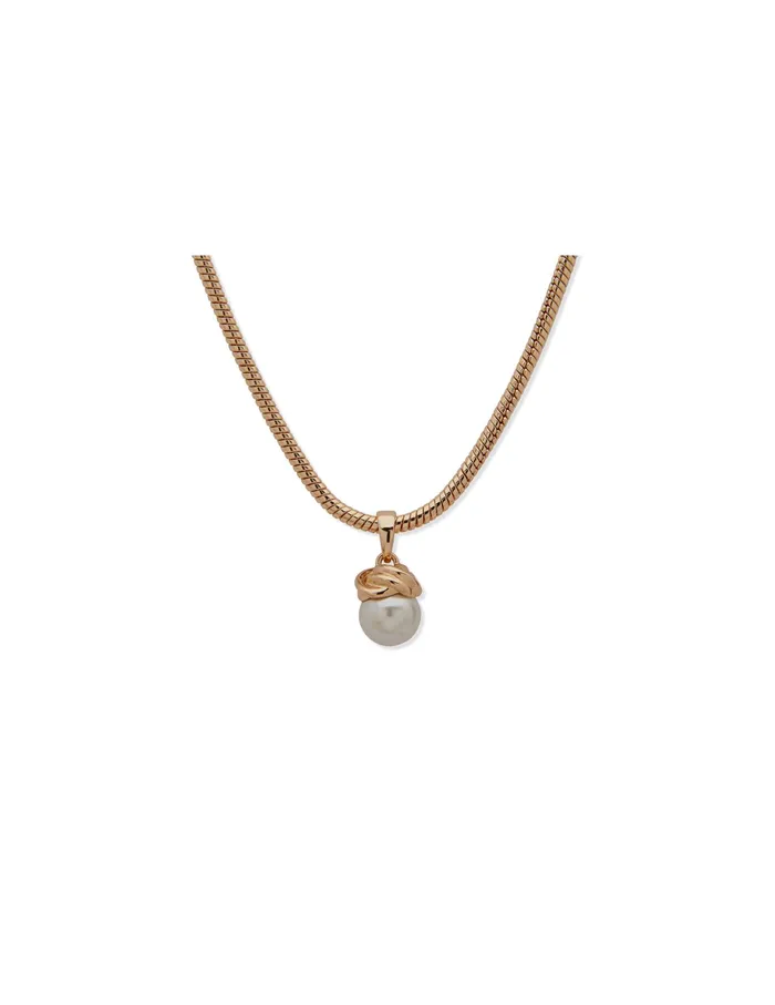 Anne Klein Snake Chain With Knot Pendant Necklace Gold Tone Women Watches 038 Jewelry Anne Klein Snake Chain With Knot Pendant Necklace Gold Tone Women Watches 038 Jewelry