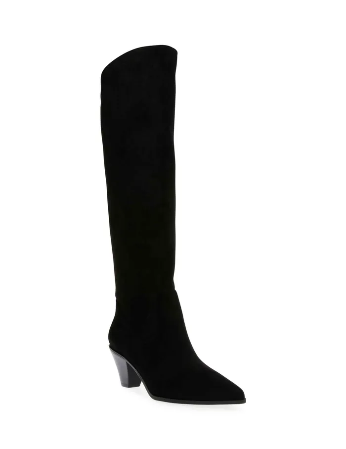 Anne Klein Wei Western Boot Black Ms Women Shoes