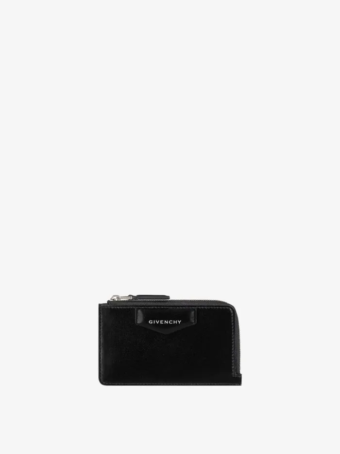 Antigona Zipped Card Holder In Box Leather Black Women Givenchy Wallets and Card Holders