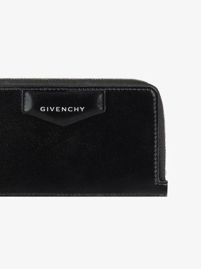 Antigona Zipped Card Holder In Box Leather Black Women Givenchy Wallets and Card Holders