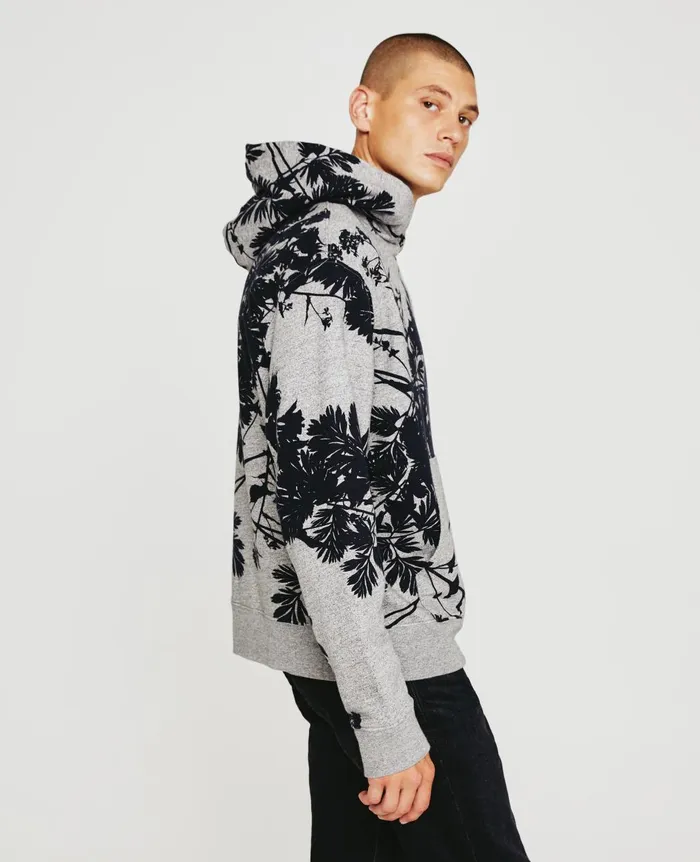Arc Hoodie Bold Flower Heather Grey Multi Men AG Jeans Sweatshirts