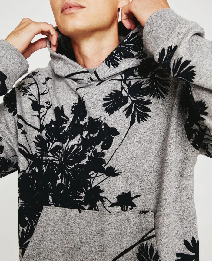 Arc Hoodie Bold Flower Heather Grey Multi Men AG Jeans Sweatshirts Arc Hoodie Bold Flower Heather Grey Multi Men AG Jeans Sweatshirts