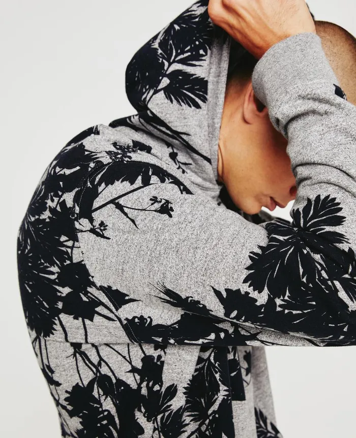 Arc Hoodie Bold Flower Heather Grey Multi Men AG Jeans Sweatshirts Arc Hoodie Bold Flower Heather Grey Multi Men AG Jeans Sweatshirts