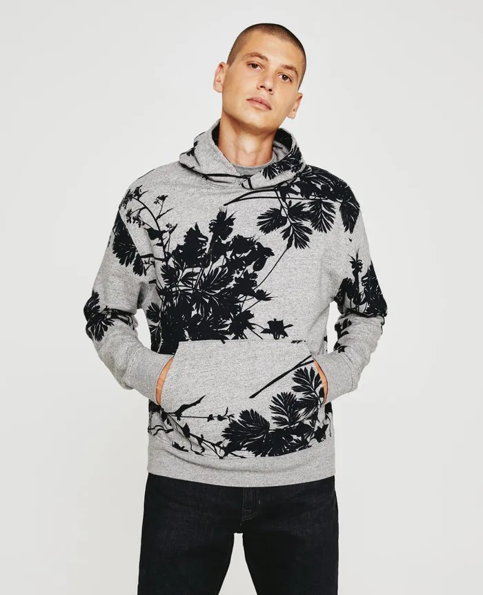 Arc Hoodie Bold Flower Heather Grey Multi Men AG Jeans Sweatshirts Arc Hoodie Bold Flower Heather Grey Multi Men AG Jeans Sweatshirts