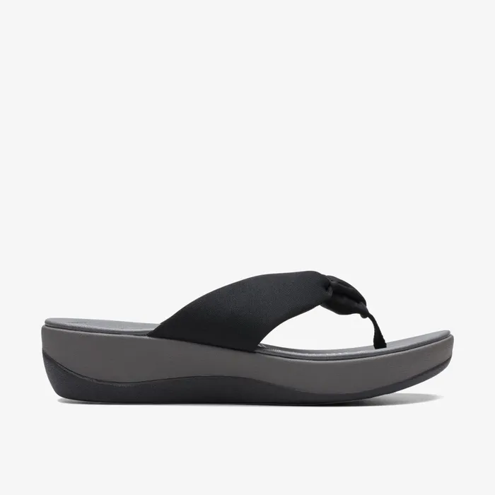 Arla Glison Black Fabric Women Clarks Sandals and Flip Flops
