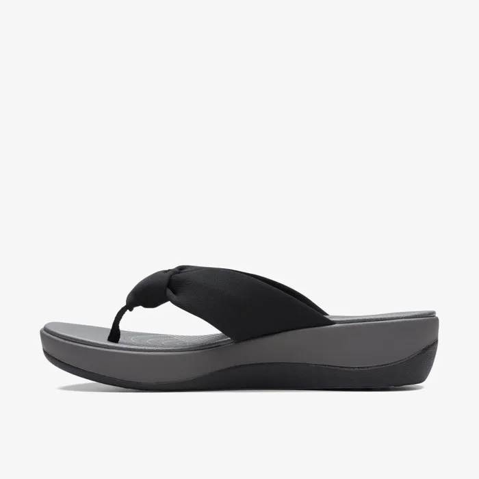 Arla Glison Black Fabric Women Clarks Sandals and Flip Flops