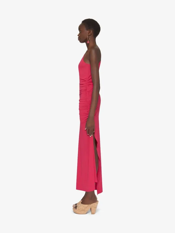 Asymmetric Draped Dress In Crepe Jersey Raspberry Women Givenchy Dresses