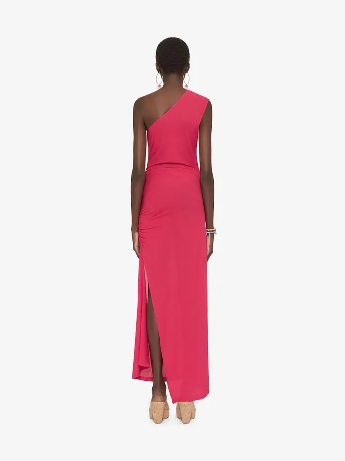 Asymmetric Draped Dress In Crepe Jersey Raspberry Women Givenchy Dresses