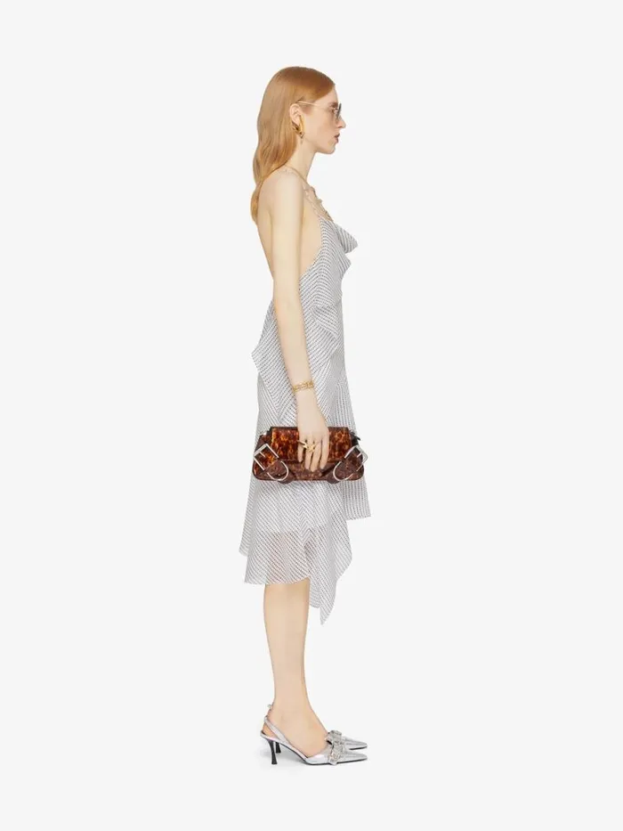 Asymmetric Polka Dots Draped Dress In Silk Chiffon Ecrublack Women Givenchy Dresses