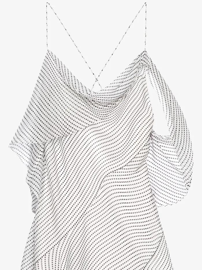 Asymmetric Polka Dots Draped Dress In Silk Chiffon Ecrublack Women Givenchy Dresses