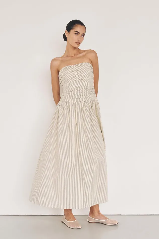 AYLA CREAM STRIPE MIDI DRESS Women DISSH Midi Dresses