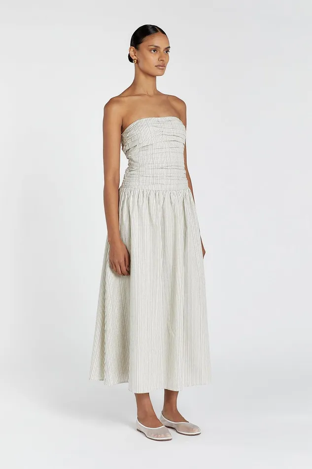AYLA CREAM STRIPE MIDI DRESS Women DISSH Midi Dresses