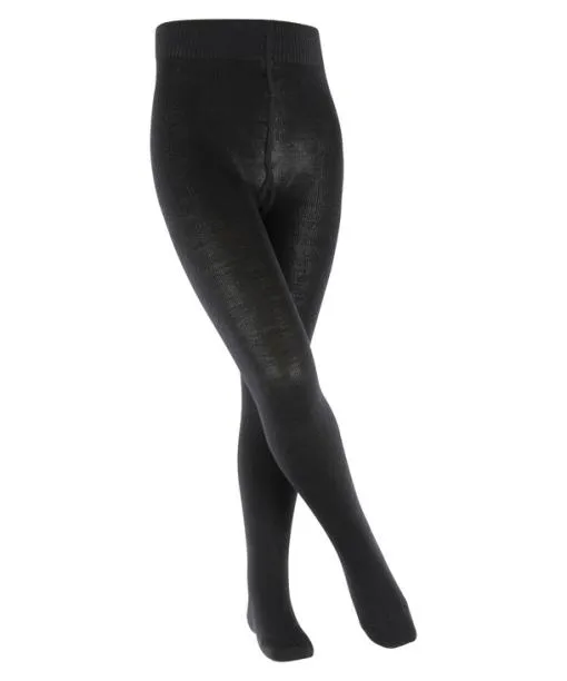 Babies and Kids Comfort Wool Kids Tights Black FALKE Tights and Leggings