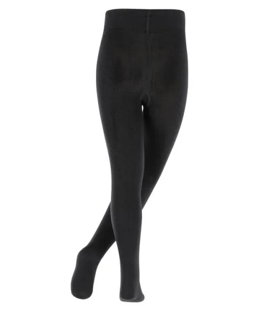 Babies and Kids Comfort Wool Kids Tights Black FALKE Tights and Leggings