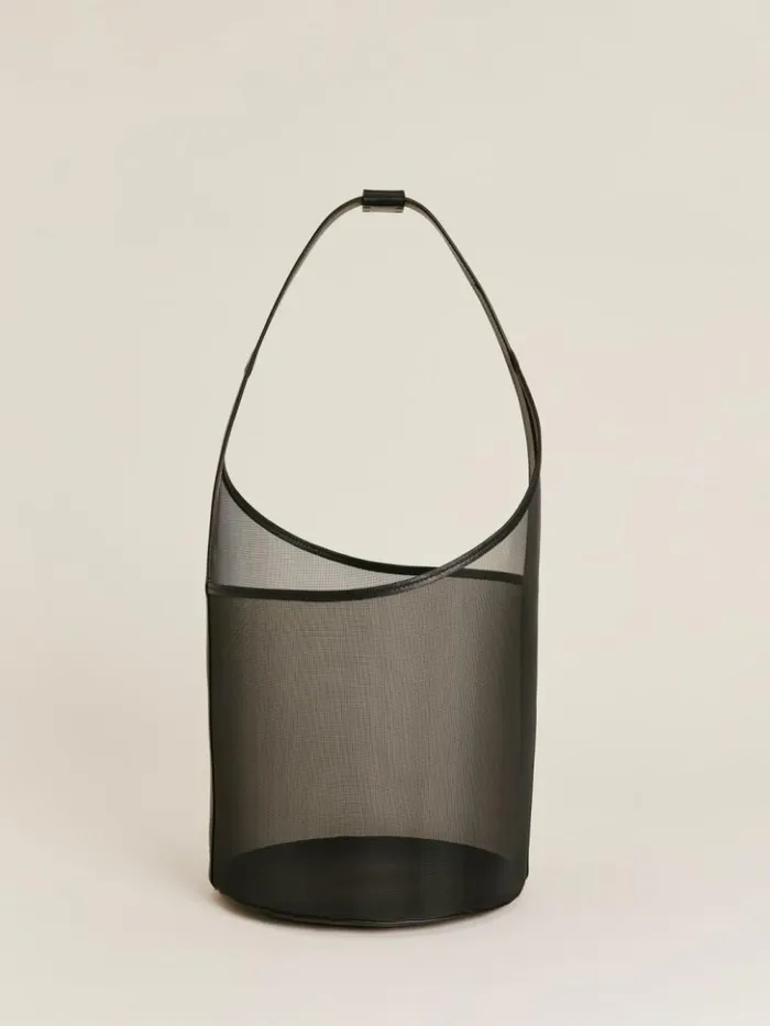 Bags The Reformation Medium Mesh Silvana Bucket Bag Black Mesh