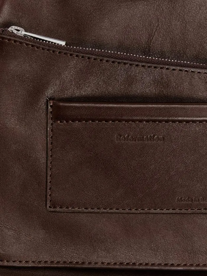 Bags The Reformation Small Vittoria Tote Tobacco Leather