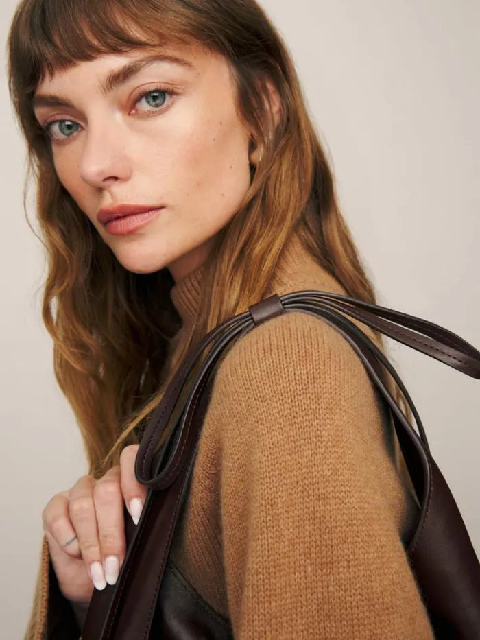 Bags The Reformation Small Vittoria Tote Tobacco Leather