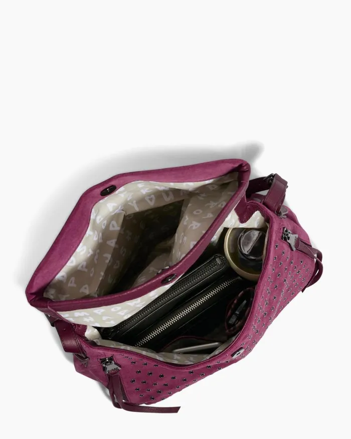 Bali Novelty Double Entry Hobo In Luxury Suede Berry With Eyelets Women Aimee Kestenberg Hobos