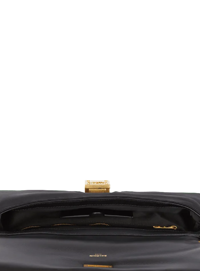Balmain Clutches Women 1945 Soft Embroidered Satin Clutch Black