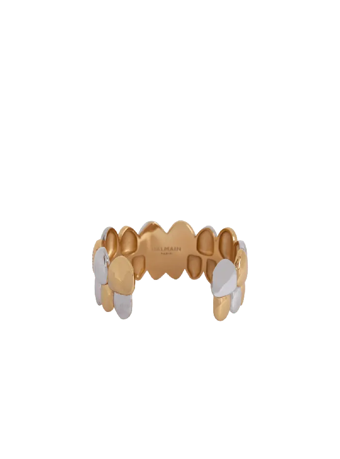 Balmain Fashion Jewelry Men Brass And Crystal Grillz Cuff Bracelet Gold