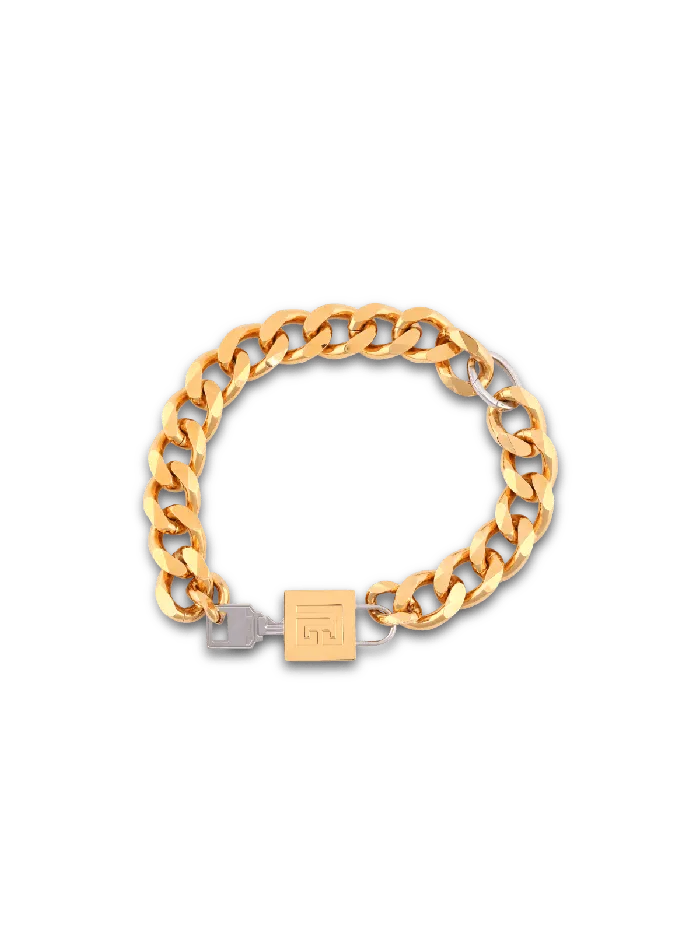 Balmain Fashion Jewelry Men KeyandLock Necklace Gold