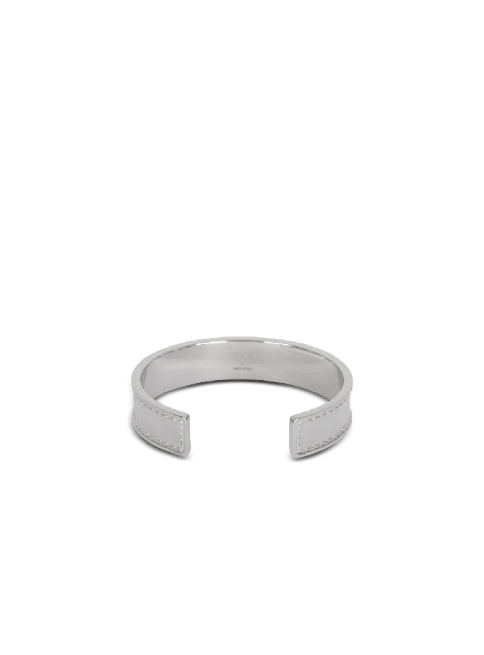 Balmain Fashion Jewelry Men Signature Tubular Brass Bracelet Silver