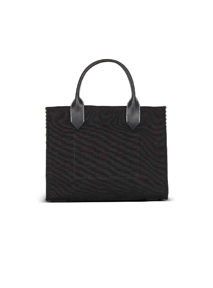 Balmain Handbags Women BArmy Tote Bag In Monogrammed Canvas And Leather Black
