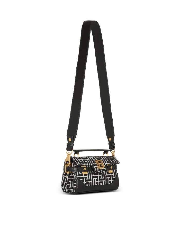 Balmain Handbags Women BBuzz 19 Leather Bag With Jacquard Monogram Black