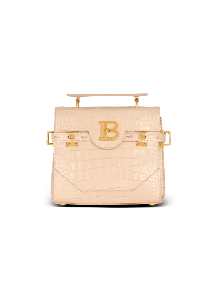 Balmain Handbags Women BBuzz 23 Bag In Crocodileembossed Calfskin Beige