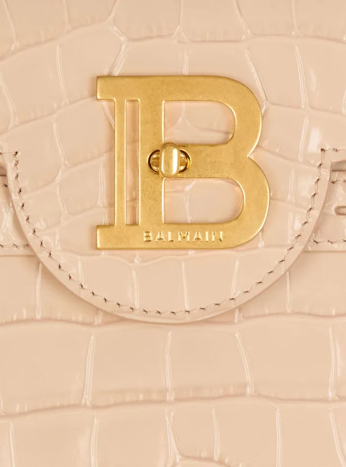 Balmain Handbags Women BBuzz 23 Bag In Crocodileembossed Calfskin Beige