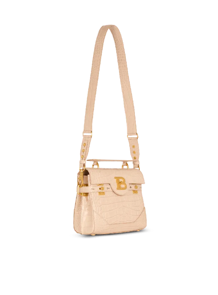 Balmain Handbags Women BBuzz 23 Bag In Crocodileembossed Calfskin Beige