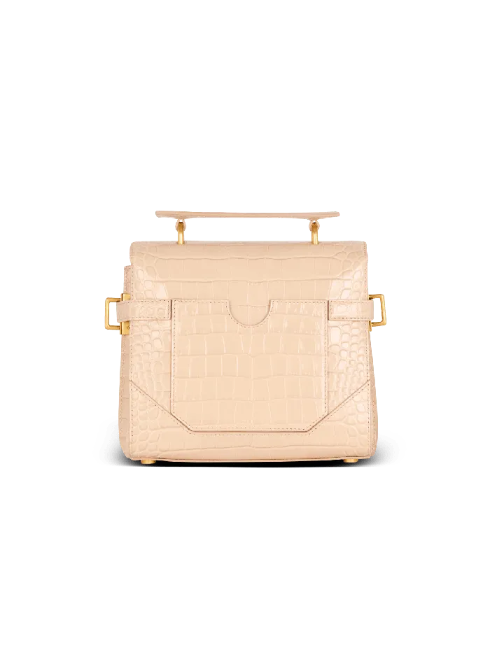 Balmain Handbags Women BBuzz 23 Bag In Crocodileembossed Calfskin Beige