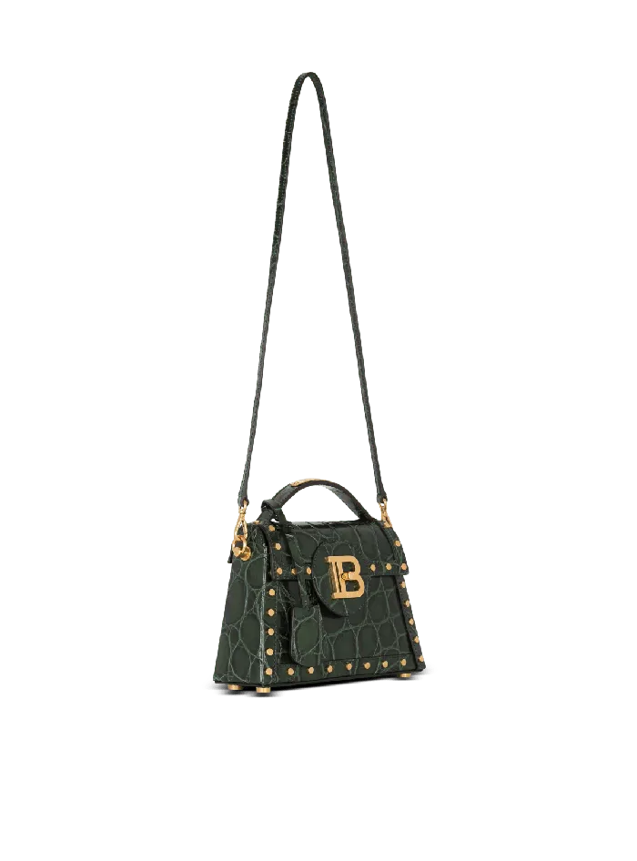Balmain Handbags Women BBuzz Dynasty Bag In Crocodileprint Leather Green
