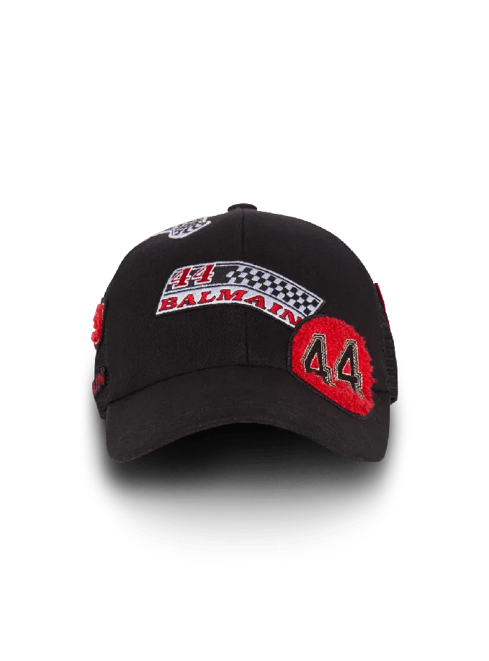 Balmain Hats And Caps Men Racing Cap With Patches Black