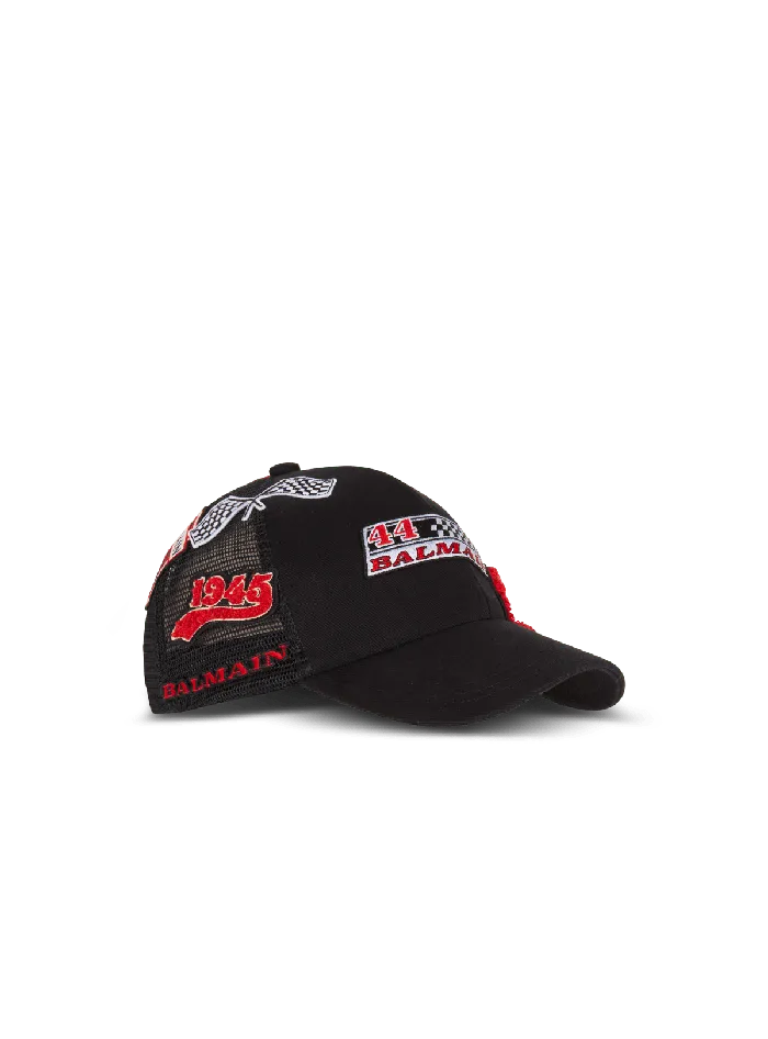 Balmain Hats And Caps Men Racing Cap With Patches Black