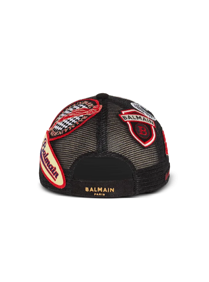 Balmain Hats And Caps Men Racing Cap With Patches Black