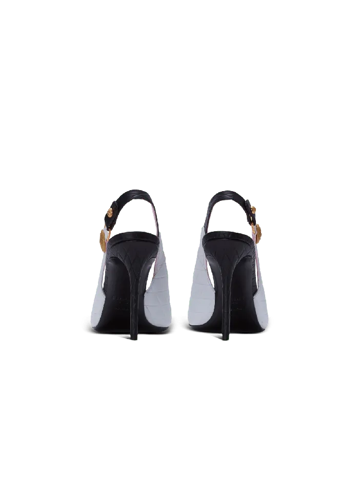 Balmain High Heels and Pumps Women Eva Pumps In Calfskin With Embossed Diamond Motif White