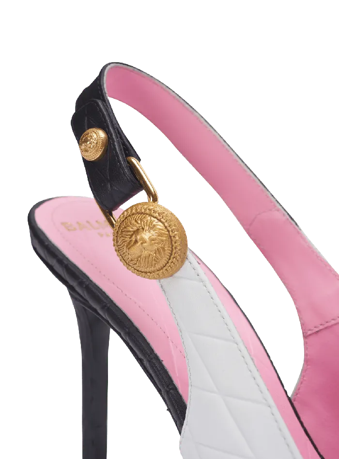 Balmain High Heels and Pumps Women Eva Pumps In Calfskin With Embossed Diamond Motif White