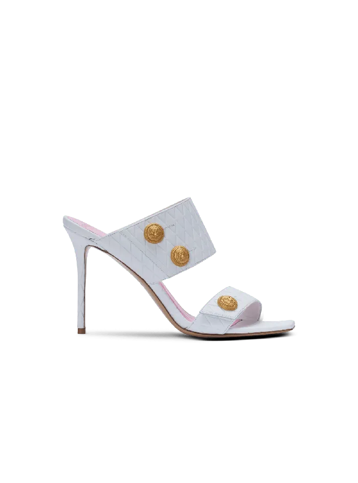 Balmain High Heels and Pumps Women Heeled Eva Leather Mules White