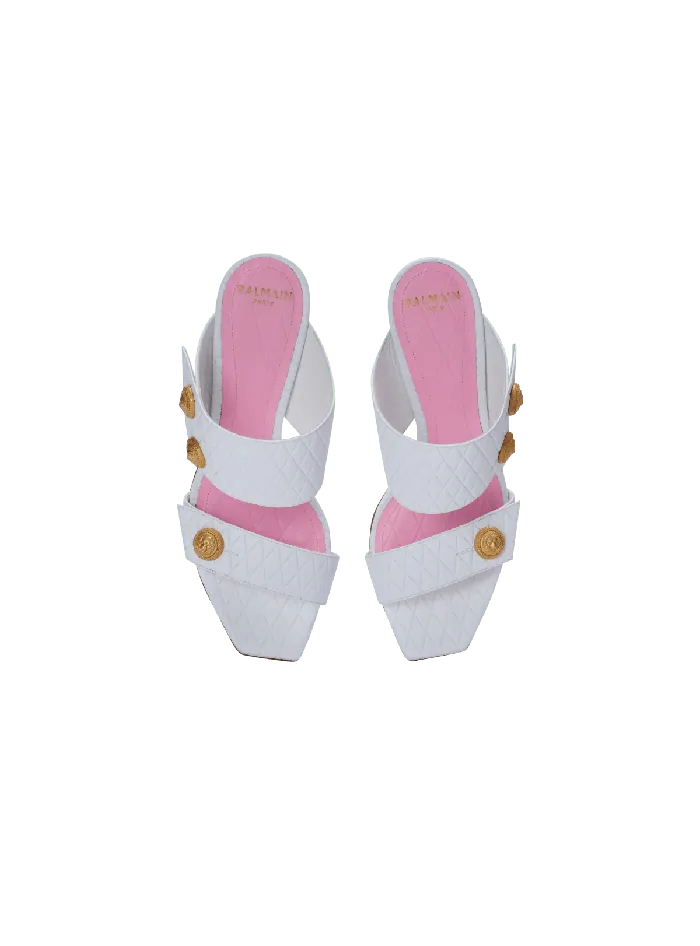 Balmain High Heels and Pumps Women Heeled Eva Leather Mules White