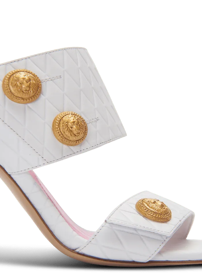 Balmain High Heels and Pumps Women Heeled Eva Leather Mules White