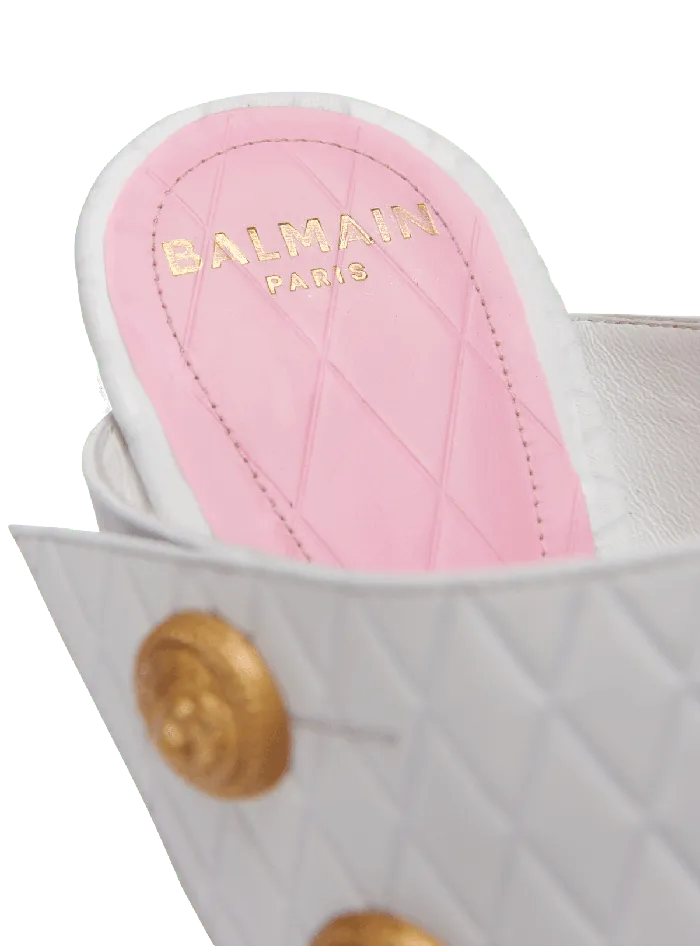 Balmain High Heels and Pumps Women Heeled Eva Leather Mules White