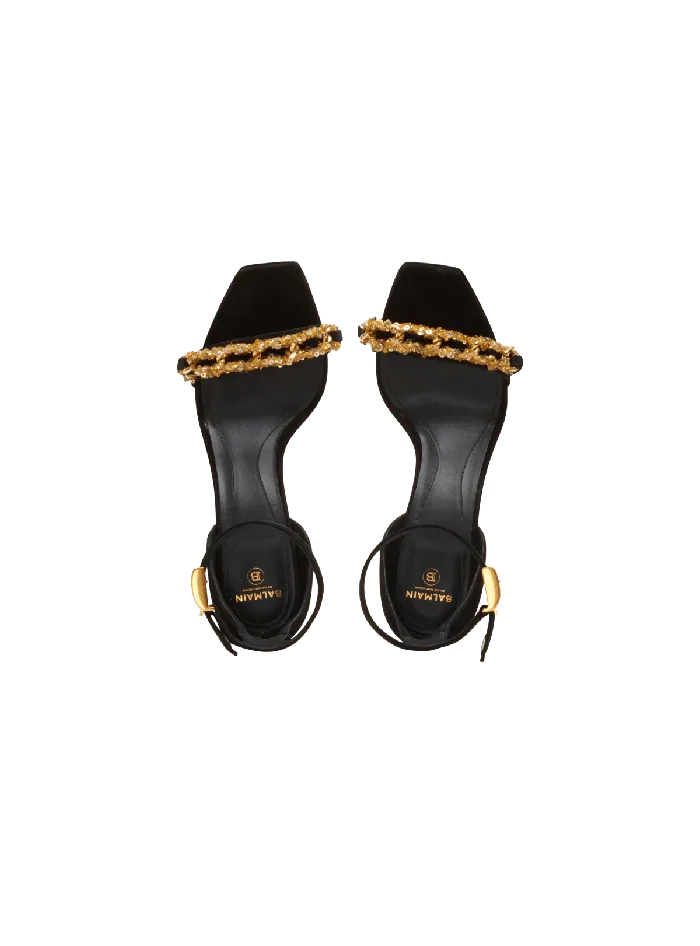 Balmain High Heels and Pumps Women Uma Suede And Chain Sandals Black
