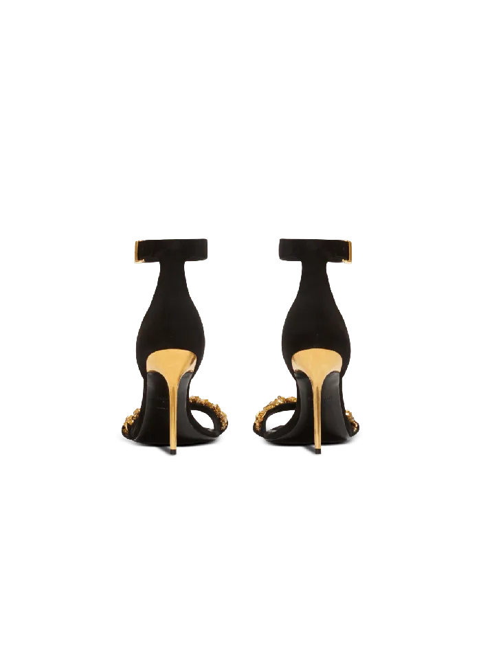 Balmain High Heels and Pumps Women Uma Suede And Chain Sandals Black